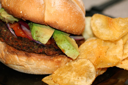 Black Bean Burgers with Salsa and Avocado