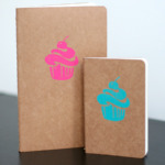 Block Printed Cupcake Notebook Block Printed Cupcake Moleskine Notebook