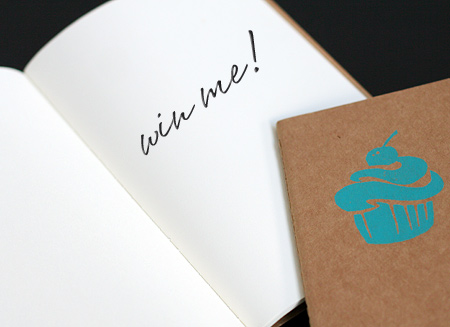 Block Printed Cupcake Notebook