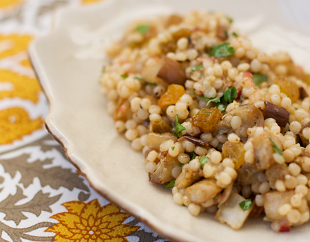 Israeli Couscous with Roasted Eggplant and Cinnamon-Cumin Dressing Israeli Couscous with Roasted Eggplant and Cinnamon-Cumin Dressing