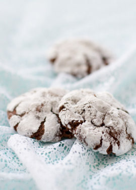 Chocolate Creme de Menthe Crinkle Cookies