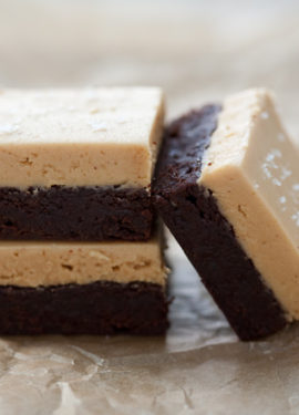 Salted Peanut Butter and Fleur de Sel Brownies