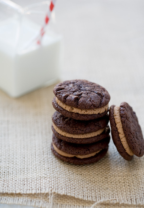Chocolate Sandwich Cookies with Malted Milk Chocolate Buttercream Chocolate Sandwich Cookies with Malted Milk Chocolate Buttercream