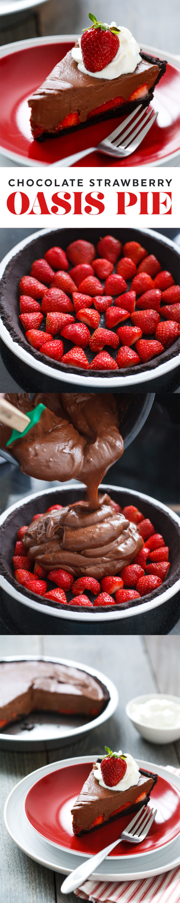 Chocolate Strawberry Oasis Pie, inspired by the Movie "Waitress"