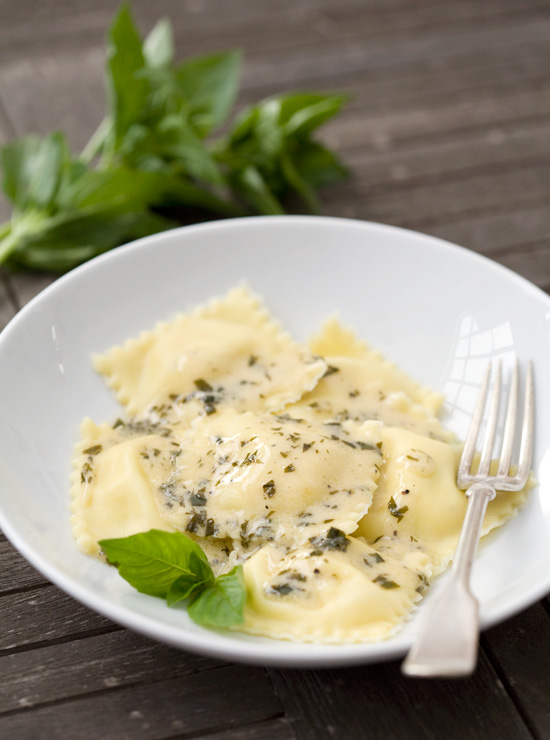 Fresh Corn Ravioli with Herb Cream Sauce Fresh Corn Ravioli with Herb Cream Sauce