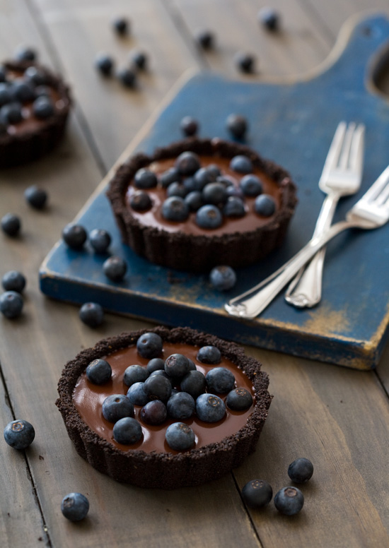 No-Bake Blueberry Truffle Tartlets