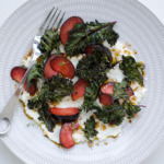 Crispy Kale, Plum, and Ricotta Salad