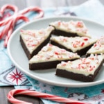 Fudgy Peppermint Bark Brownies with White Chocolate and Peppermint