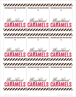 Free Printable Gingerbread Caramel Labels
