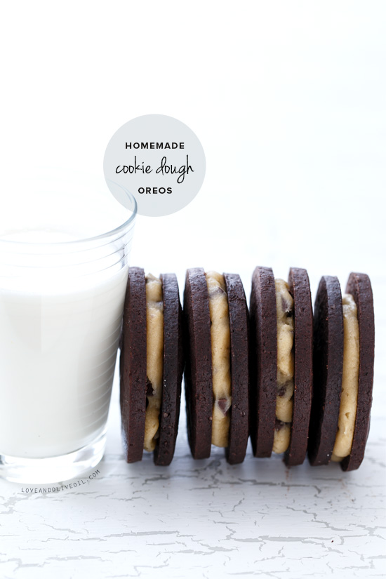Homemade Cookie Dough Oreos from 