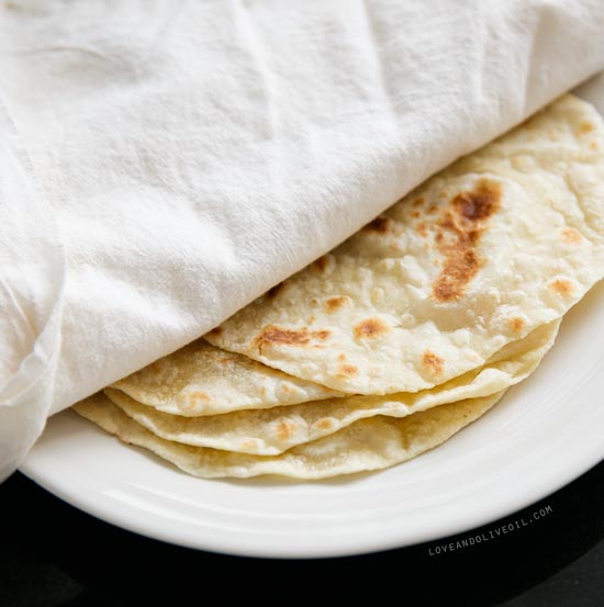 Homemade Flour Tortillas with Lard from
