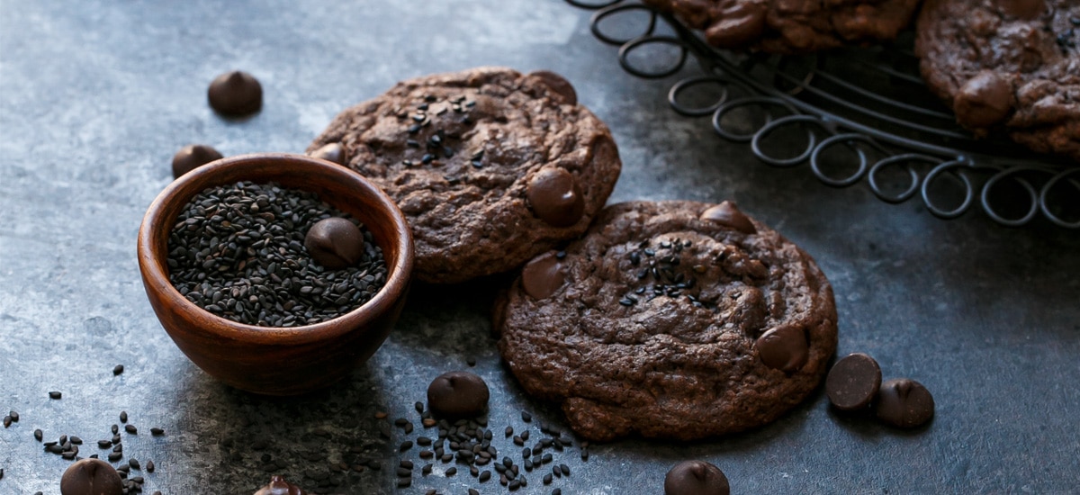 Chocolate Black Sesame Cookies
