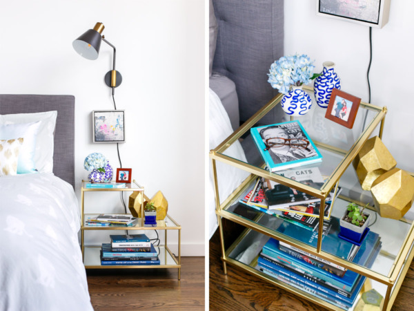 Bedroom bedside table: His side