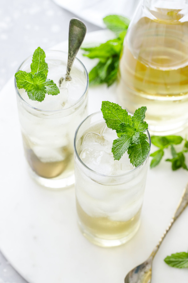 Fresh Mint Tea, served over ice