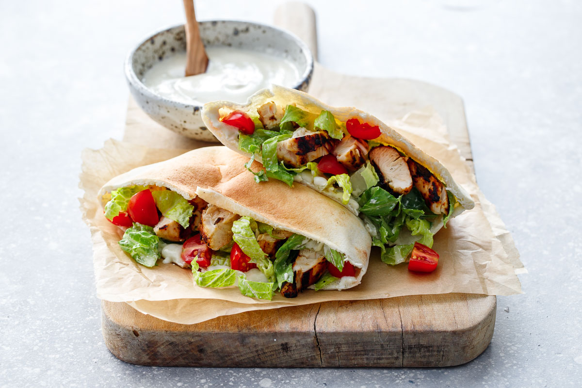 Chicken Caesar Salad Pitas