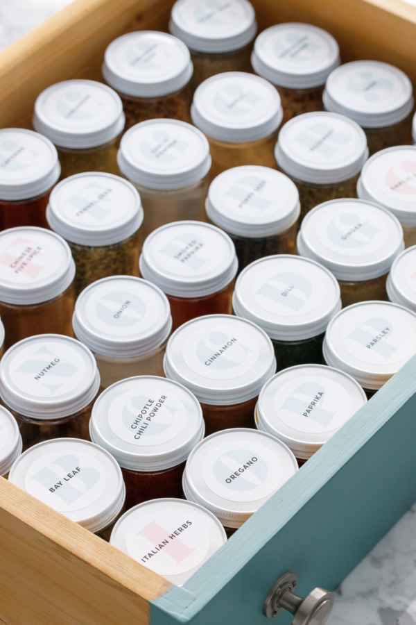 From Allspice to Za'atar: Spice Drawer Organization Tips & Tricks (Plus Printable Spice Jar Labels)