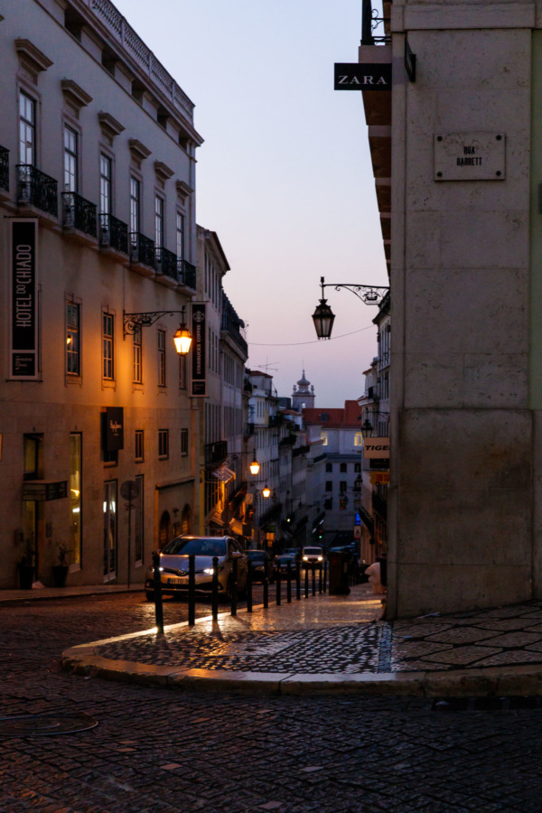 Streets of Lisbon, Portgual at dawn.