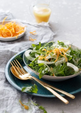 Fennel and Arugula Salad with Candied Orange Peel