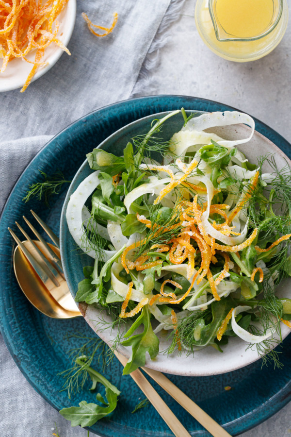 Fennel and Arugula Salad Recipe with Candied Orange Peel