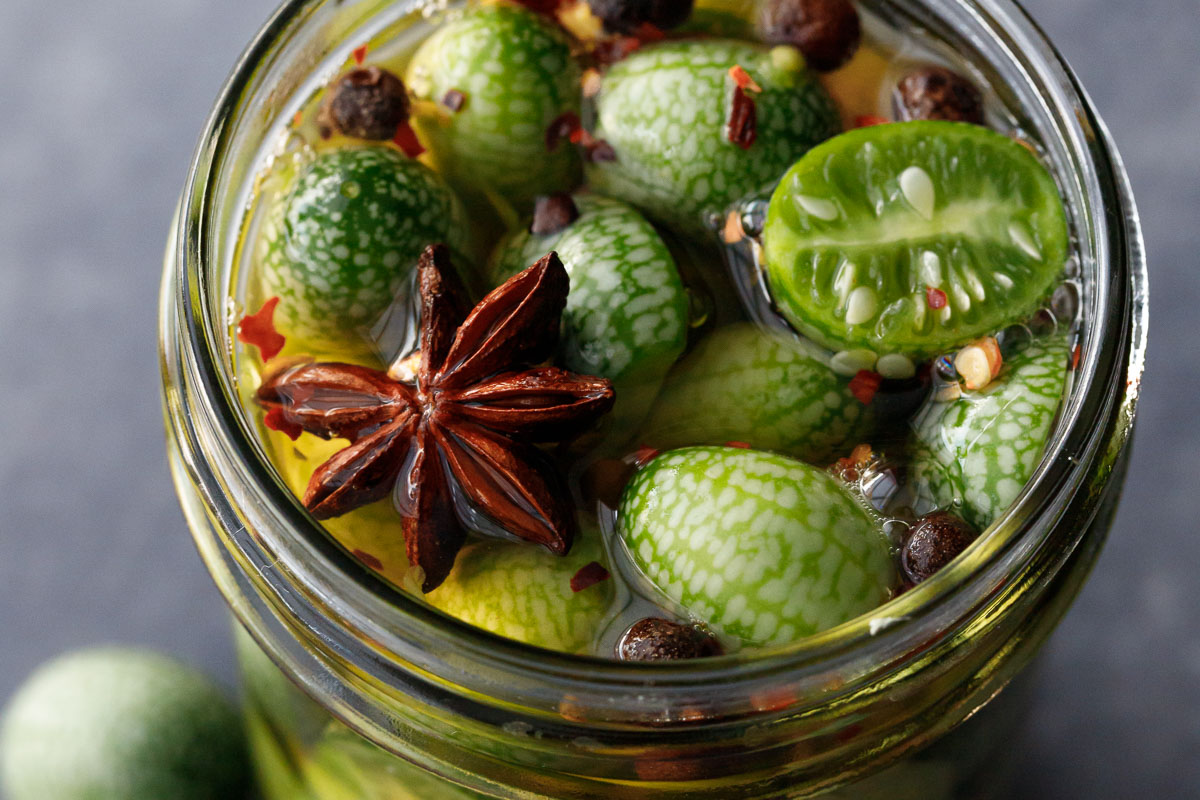 Cucamelon Pickles (Quick Refrigerator Version)