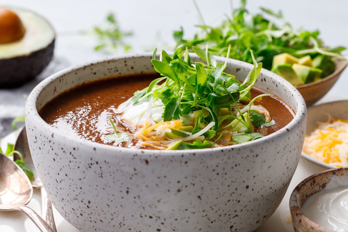 Vegetarian Black Bean Soup (from Dried Beans)