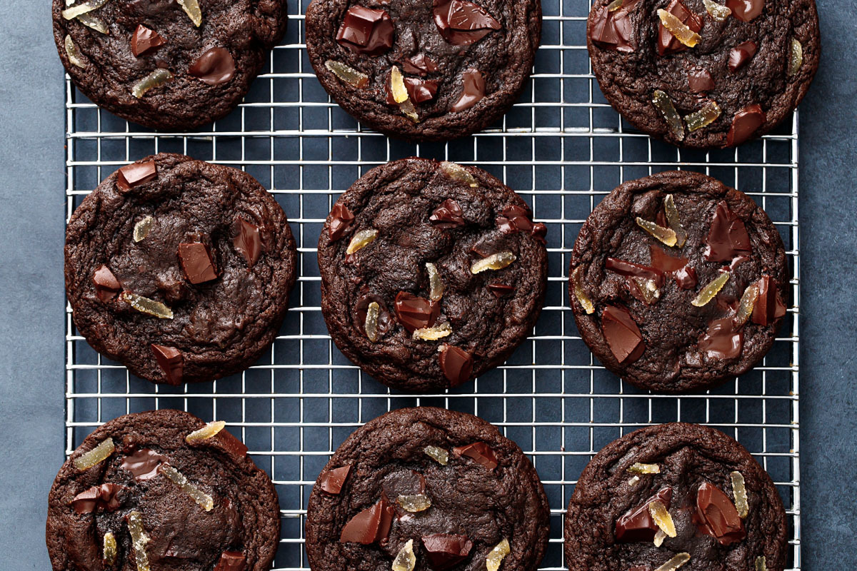 Double Dark Chocolate Ginger Cookies