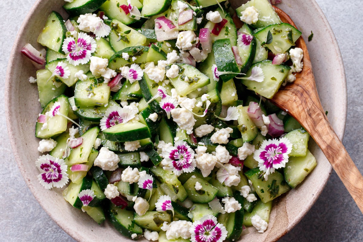 Cucumber & Feta Salad with Herb Vinaigrette