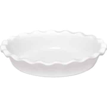 White pie dish.